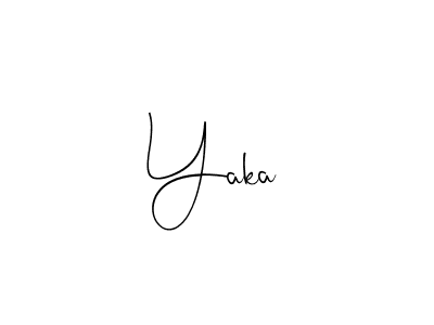 Use a signature maker to create a handwritten signature online. With this signature software, you can design (Andilay-7BmLP) your own signature for name Yaka. Yaka signature style 4 images and pictures png