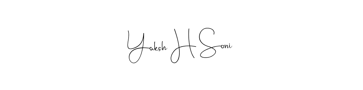 The best way (Andilay-7BmLP) to make a short signature is to pick only two or three words in your name. The name Yaksh H Soni include a total of six letters. For converting this name. Yaksh H Soni signature style 4 images and pictures png