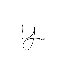 Make a beautiful signature design for name Yan. Use this online signature maker to create a handwritten signature for free. Yan signature style 4 images and pictures png