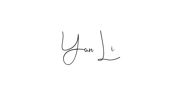 Andilay-7BmLP is a professional signature style that is perfect for those who want to add a touch of class to their signature. It is also a great choice for those who want to make their signature more unique. Get Yan Li name to fancy signature for free. Yan Li signature style 4 images and pictures png