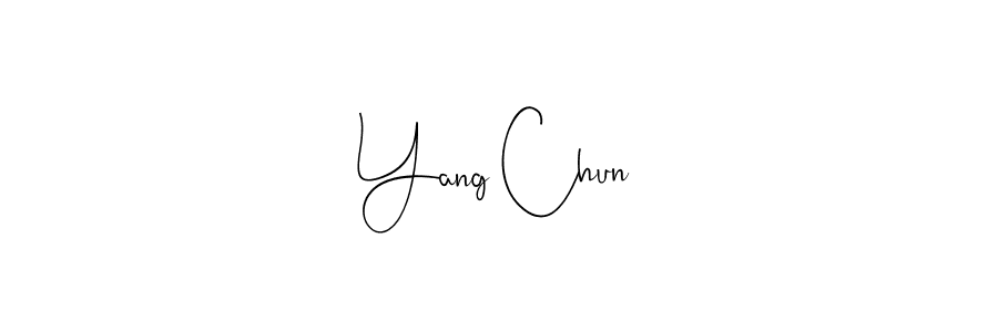 Make a beautiful signature design for name Yang Chun. With this signature (Andilay-7BmLP) style, you can create a handwritten signature for free. Yang Chun signature style 4 images and pictures png