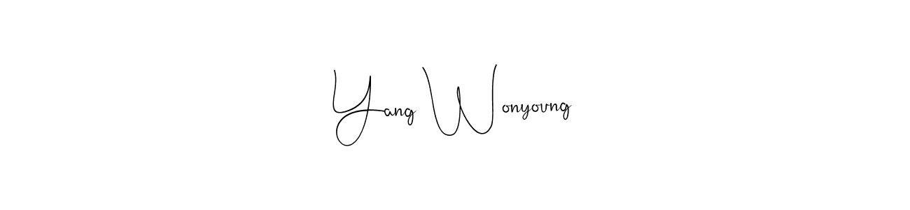 It looks lik you need a new signature style for name Yang Wonyoung. Design unique handwritten (Andilay-7BmLP) signature with our free signature maker in just a few clicks. Yang Wonyoung signature style 4 images and pictures png