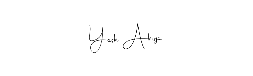 if you are searching for the best signature style for your name Yash Ahuja. so please give up your signature search. here we have designed multiple signature styles  using Andilay-7BmLP. Yash Ahuja signature style 4 images and pictures png