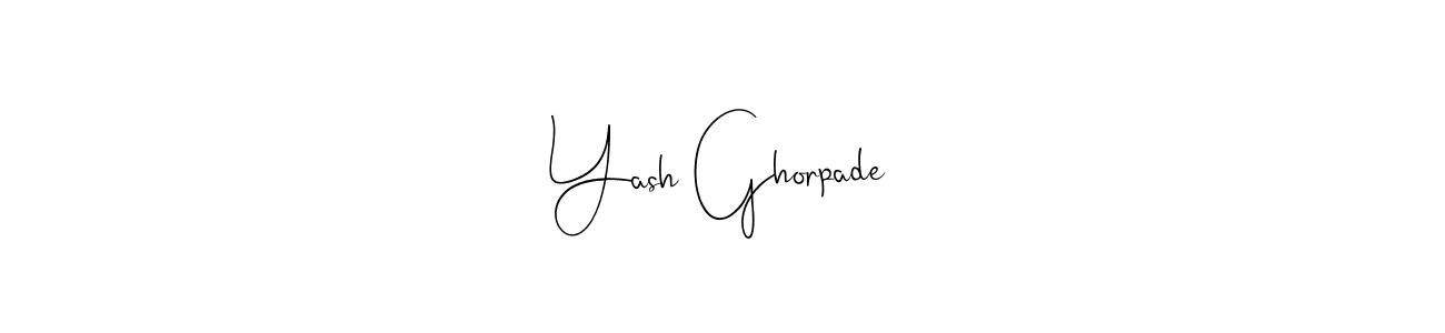 You can use this online signature creator to create a handwritten signature for the name Yash Ghorpade. This is the best online autograph maker. Yash Ghorpade signature style 4 images and pictures png