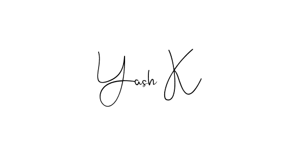 Make a beautiful signature design for name Yash K. With this signature (Andilay-7BmLP) style, you can create a handwritten signature for free. Yash K signature style 4 images and pictures png