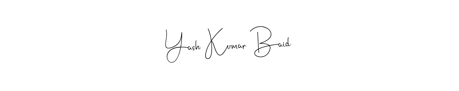 Use a signature maker to create a handwritten signature online. With this signature software, you can design (Andilay-7BmLP) your own signature for name Yash Kumar Baid. Yash Kumar Baid signature style 4 images and pictures png