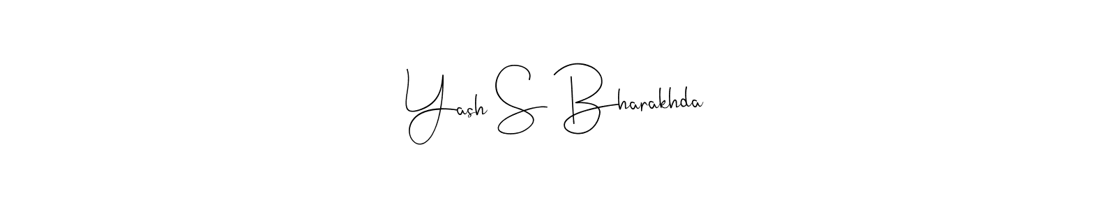 if you are searching for the best signature style for your name Yash S Bharakhda. so please give up your signature search. here we have designed multiple signature styles  using Andilay-7BmLP. Yash S Bharakhda signature style 4 images and pictures png