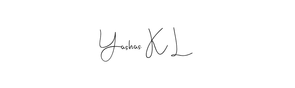 Create a beautiful signature design for name Yashas K L. With this signature (Andilay-7BmLP) fonts, you can make a handwritten signature for free. Yashas K L signature style 4 images and pictures png