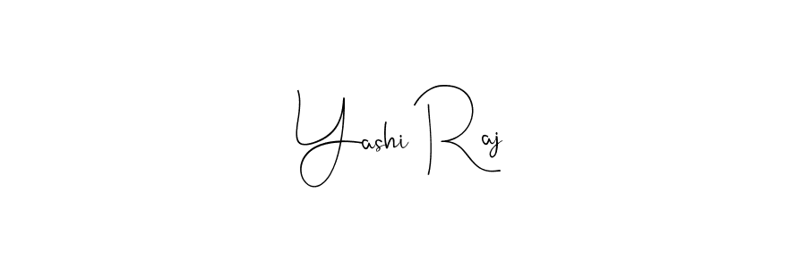 How to make Yashi Raj name signature. Use Andilay-7BmLP style for creating short signs online. This is the latest handwritten sign. Yashi Raj signature style 4 images and pictures png