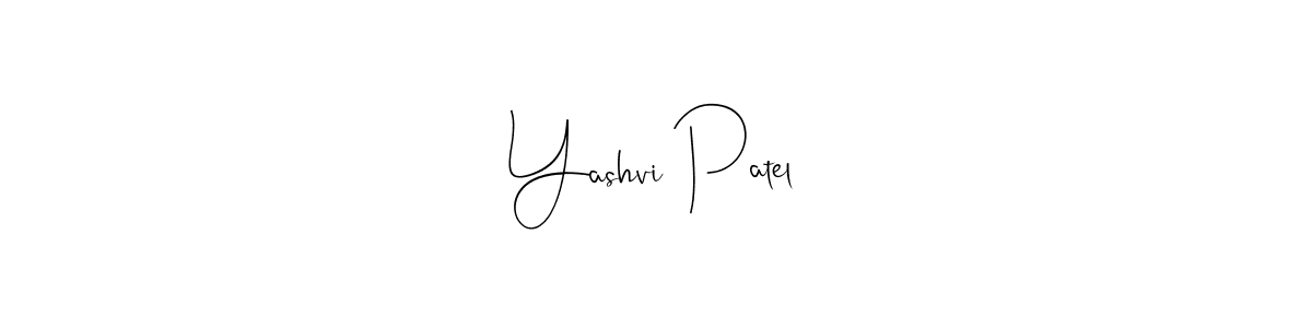 How to make Yashvi Patel name signature. Use Andilay-7BmLP style for creating short signs online. This is the latest handwritten sign. Yashvi Patel signature style 4 images and pictures png