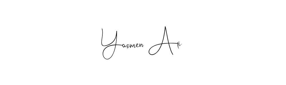 You should practise on your own different ways (Andilay-7BmLP) to write your name (Yasmen Ali) in signature. don't let someone else do it for you. Yasmen Ali signature style 4 images and pictures png