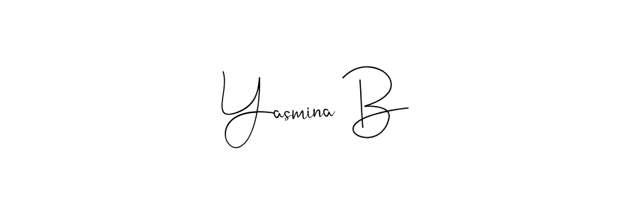 Similarly Andilay-7BmLP is the best handwritten signature design. Signature creator online .You can use it as an online autograph creator for name Yasmina B. Yasmina B signature style 4 images and pictures png
