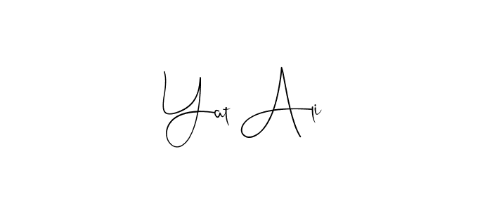 How to make Yat Ali name signature. Use Andilay-7BmLP style for creating short signs online. This is the latest handwritten sign. Yat Ali signature style 4 images and pictures png