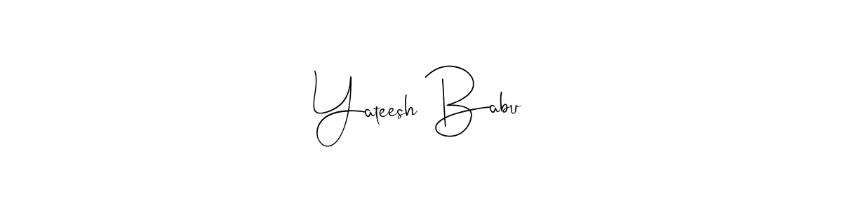 Andilay-7BmLP is a professional signature style that is perfect for those who want to add a touch of class to their signature. It is also a great choice for those who want to make their signature more unique. Get Yateesh Babu name to fancy signature for free. Yateesh Babu signature style 4 images and pictures png