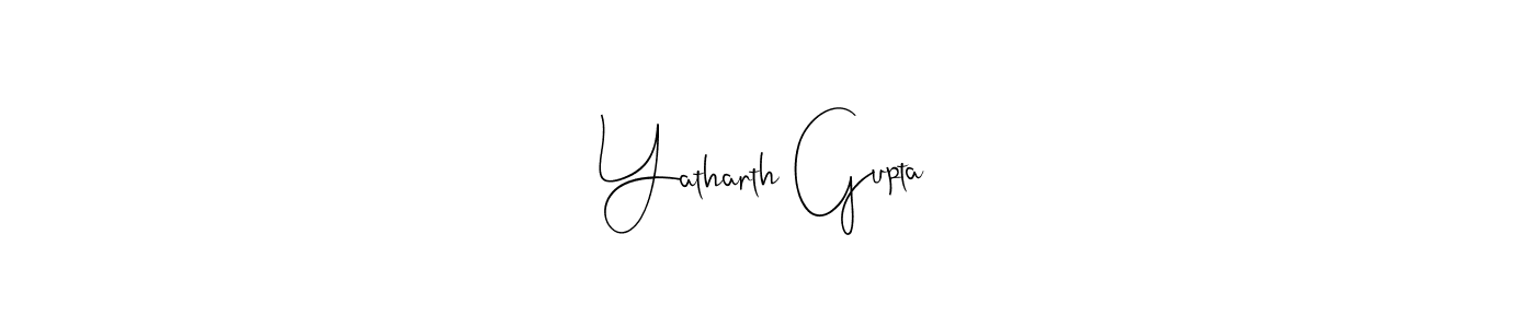 Make a beautiful signature design for name Yatharth Gupta. With this signature (Andilay-7BmLP) style, you can create a handwritten signature for free. Yatharth Gupta signature style 4 images and pictures png