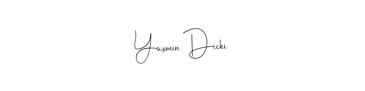 Andilay-7BmLP is a professional signature style that is perfect for those who want to add a touch of class to their signature. It is also a great choice for those who want to make their signature more unique. Get Yazmin Dicki name to fancy signature for free. Yazmin Dicki signature style 4 images and pictures png