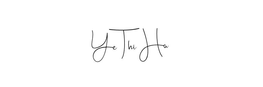 The best way (Andilay-7BmLP) to make a short signature is to pick only two or three words in your name. The name Ye Thi Ha include a total of six letters. For converting this name. Ye Thi Ha signature style 4 images and pictures png