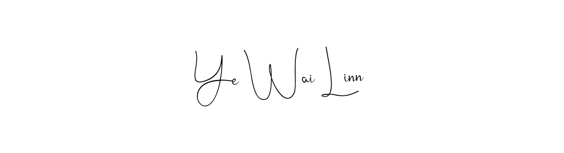 The best way (Andilay-7BmLP) to make a short signature is to pick only two or three words in your name. The name Ye Wai Linn include a total of six letters. For converting this name. Ye Wai Linn signature style 4 images and pictures png