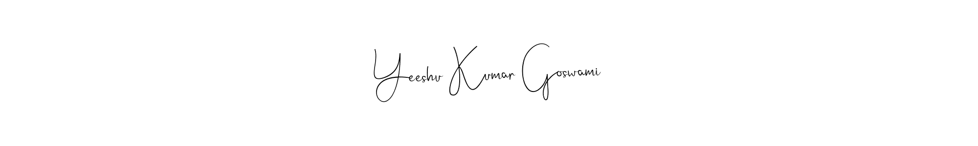 This is the best signature style for the Yeeshu Kumar Goswami name. Also you like these signature font (Andilay-7BmLP). Mix name signature. Yeeshu Kumar Goswami signature style 4 images and pictures png