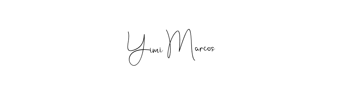How to make Yimi Marcos name signature. Use Andilay-7BmLP style for creating short signs online. This is the latest handwritten sign. Yimi Marcos signature style 4 images and pictures png