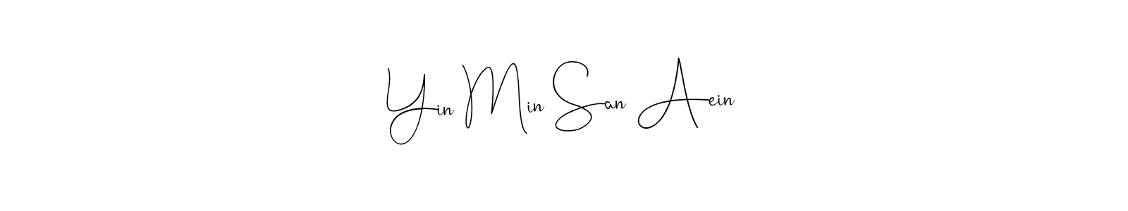 The best way (Andilay-7BmLP) to make a short signature is to pick only two or three words in your name. The name Yin Min San Aein include a total of six letters. For converting this name. Yin Min San Aein signature style 4 images and pictures png