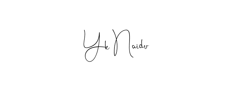 Andilay-7BmLP is a professional signature style that is perfect for those who want to add a touch of class to their signature. It is also a great choice for those who want to make their signature more unique. Get Yk Naidu name to fancy signature for free. Yk Naidu signature style 4 images and pictures png