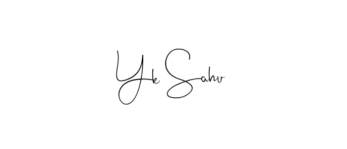 How to make Yk Sahu name signature. Use Andilay-7BmLP style for creating short signs online. This is the latest handwritten sign. Yk Sahu signature style 4 images and pictures png