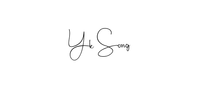 How to make Yk Song name signature. Use Andilay-7BmLP style for creating short signs online. This is the latest handwritten sign. Yk Song signature style 4 images and pictures png