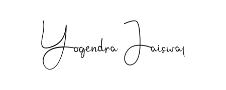 Personalize your online presence with Yogendra Jaiswal signature rendered in elegant Andilay-7BmLP font. Great for website footers and blogs. Yogendra Jaiswal signature style 4 images and pictures png