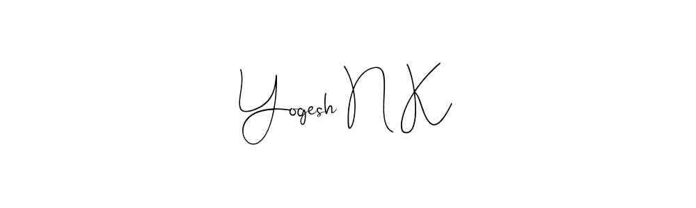 Andilay-7BmLP is a professional signature style that is perfect for those who want to add a touch of class to their signature. It is also a great choice for those who want to make their signature more unique. Get Yogesh N K name to fancy signature for free. Yogesh N K signature style 4 images and pictures png
