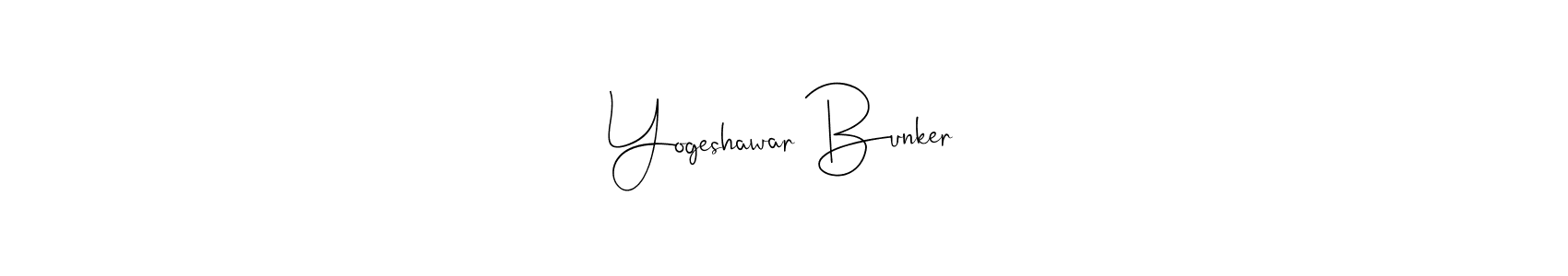 The best way (Andilay-7BmLP) to make a short signature is to pick only two or three words in your name. The name Yogeshawar Bunker include a total of six letters. For converting this name. Yogeshawar Bunker signature style 4 images and pictures png