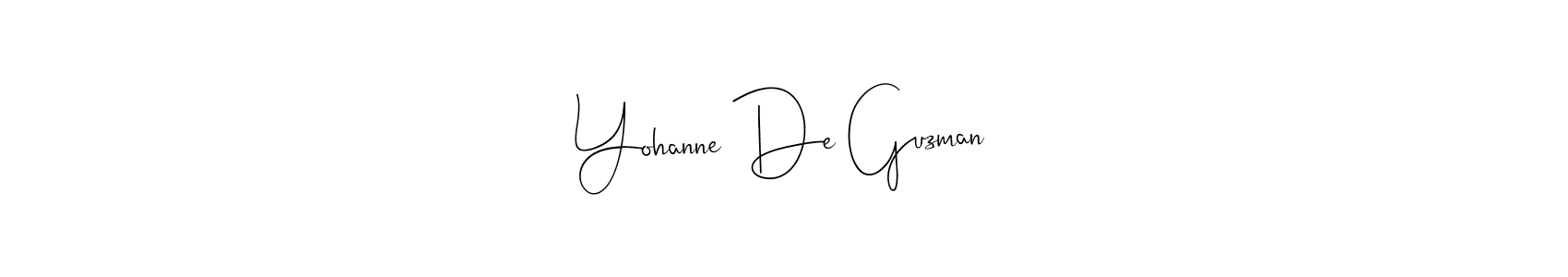 How to make Yohanne De Guzman name signature. Use Andilay-7BmLP style for creating short signs online. This is the latest handwritten sign. Yohanne De Guzman signature style 4 images and pictures png