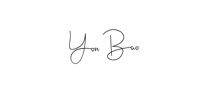 Similarly Andilay-7BmLP is the best handwritten signature design. Signature creator online .You can use it as an online autograph creator for name Yon Bao. Yon Bao signature style 4 images and pictures png