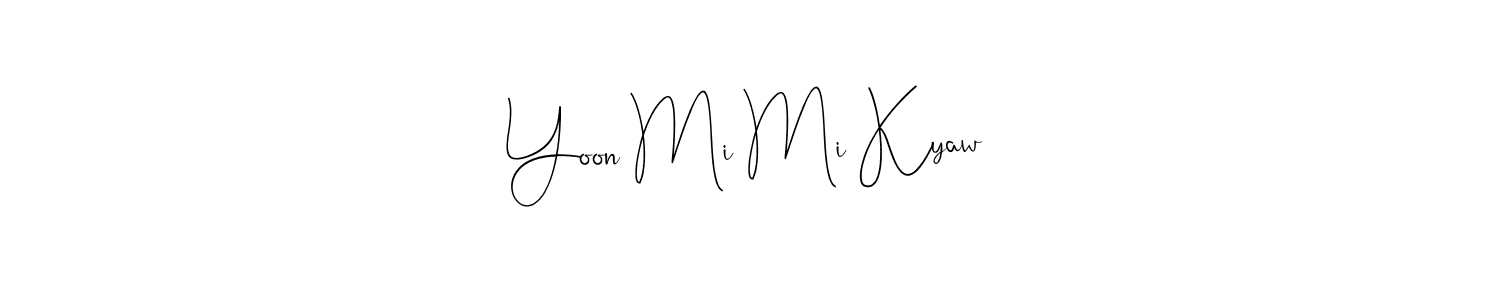 Also You can easily find your signature by using the search form. We will create Yoon Mi Mi Kyaw name handwritten signature images for you free of cost using Andilay-7BmLP sign style. Yoon Mi Mi Kyaw signature style 4 images and pictures png