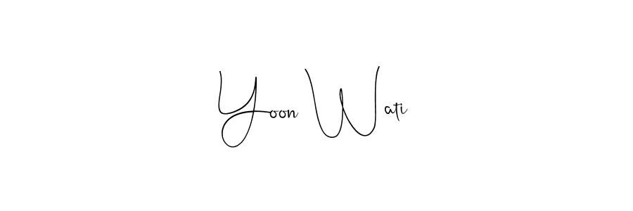 You can use this online signature creator to create a handwritten signature for the name Yoon Wati. This is the best online autograph maker. Yoon Wati signature style 4 images and pictures png