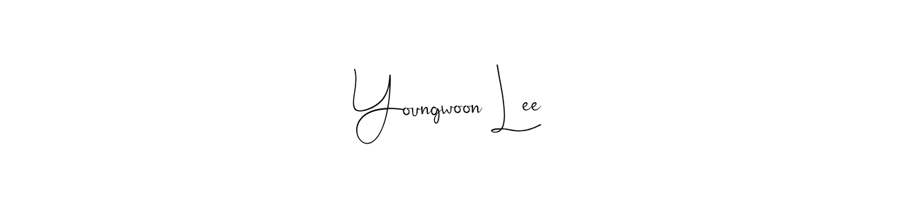 Also we have Youngwoon Lee name is the best signature style. Create professional handwritten signature collection using Andilay-7BmLP autograph style. Youngwoon Lee signature style 4 images and pictures png