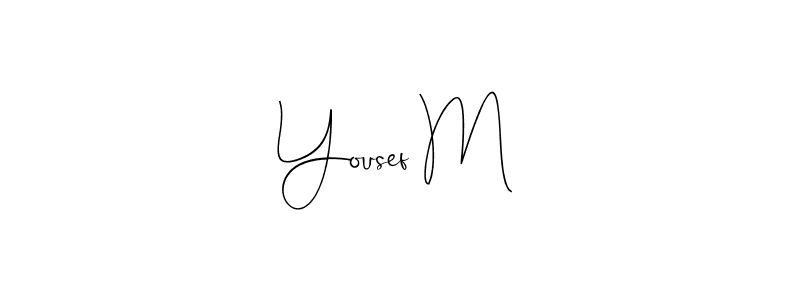 Yousef M stylish signature style. Best Handwritten Sign (Andilay-7BmLP) for my name. Handwritten Signature Collection Ideas for my name Yousef M. Yousef M signature style 4 images and pictures png
