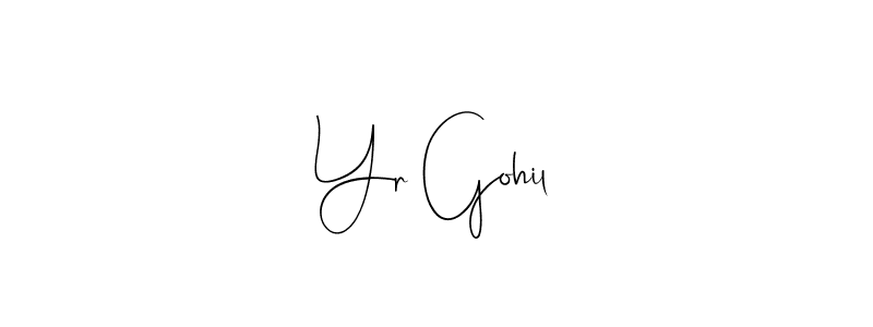 if you are searching for the best signature style for your name Yr Gohil. so please give up your signature search. here we have designed multiple signature styles  using Andilay-7BmLP. Yr Gohil signature style 4 images and pictures png