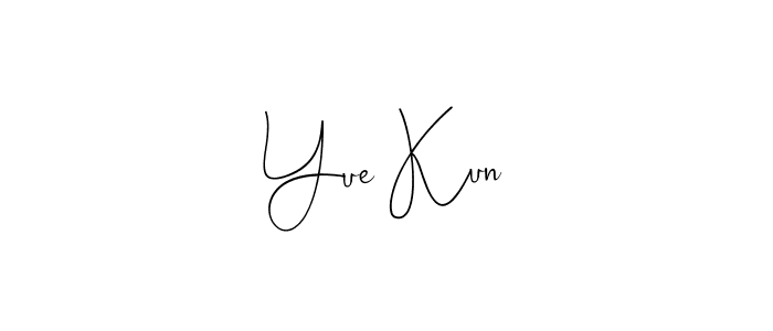 Also You can easily find your signature by using the search form. We will create Yue Kun name handwritten signature images for you free of cost using Andilay-7BmLP sign style. Yue Kun signature style 4 images and pictures png