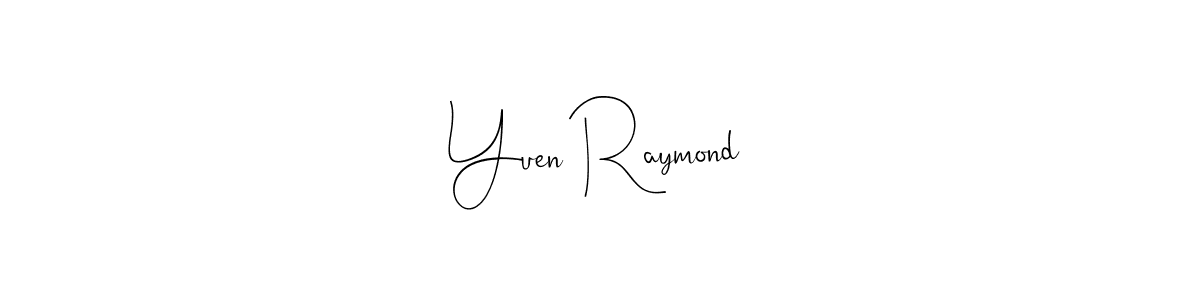 if you are searching for the best signature style for your name Yuen Raymond. so please give up your signature search. here we have designed multiple signature styles  using Andilay-7BmLP. Yuen Raymond signature style 4 images and pictures png