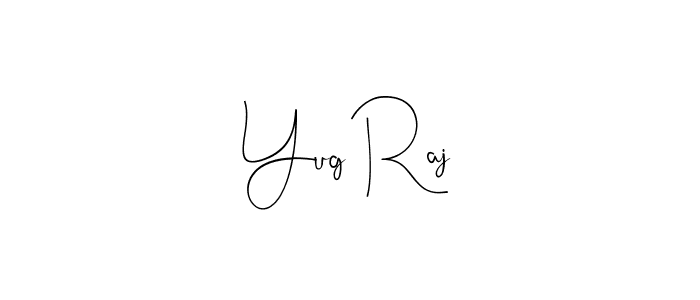 Make a beautiful signature design for name Yug Raj. With this signature (Andilay-7BmLP) style, you can create a handwritten signature for free. Yug Raj signature style 4 images and pictures png