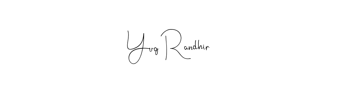 The best way (Andilay-7BmLP) to make a short signature is to pick only two or three words in your name. The name Yug Randhir include a total of six letters. For converting this name. Yug Randhir signature style 4 images and pictures png
