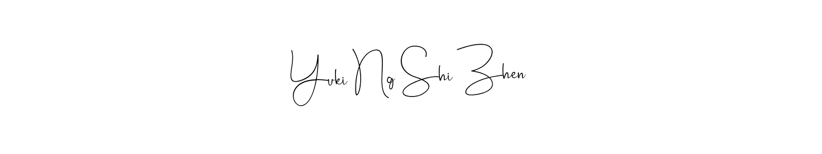 How to make Yuki Ng Shi Zhen name signature. Use Andilay-7BmLP style for creating short signs online. This is the latest handwritten sign. Yuki Ng Shi Zhen signature style 4 images and pictures png