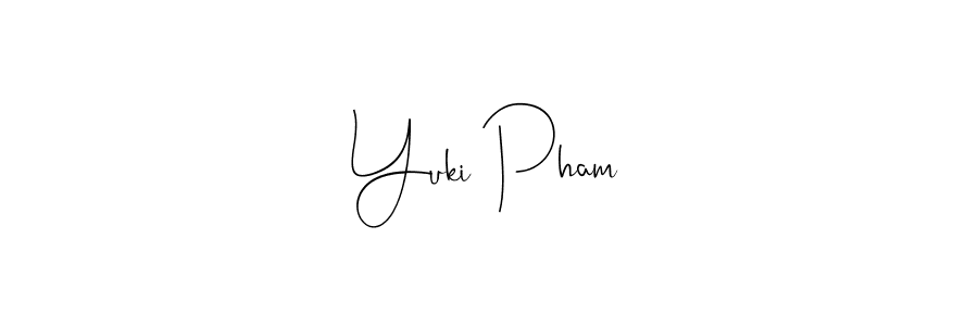 How to make Yuki Pham name signature. Use Andilay-7BmLP style for creating short signs online. This is the latest handwritten sign. Yuki Pham signature style 4 images and pictures png
