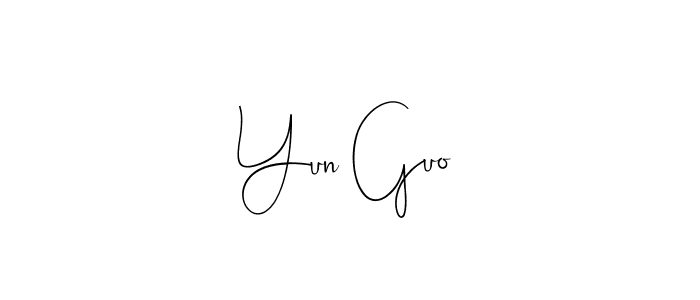 How to make Yun Guo name signature. Use Andilay-7BmLP style for creating short signs online. This is the latest handwritten sign. Yun Guo signature style 4 images and pictures png