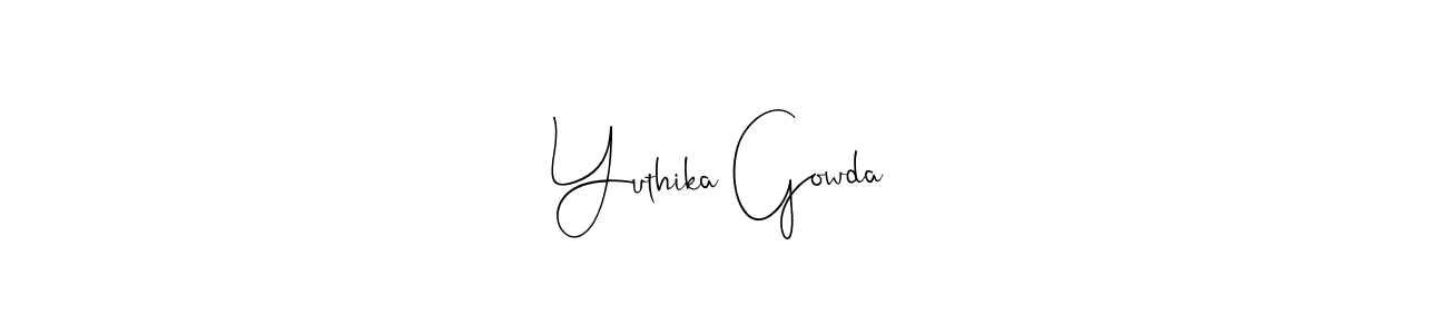 Similarly Andilay-7BmLP is the best handwritten signature design. Signature creator online .You can use it as an online autograph creator for name Yuthika Gowda. Yuthika Gowda signature style 4 images and pictures png