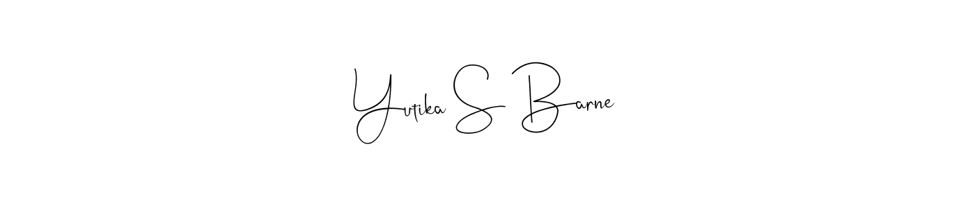 if you are searching for the best signature style for your name Yutika S Barne. so please give up your signature search. here we have designed multiple signature styles  using Andilay-7BmLP. Yutika S Barne signature style 4 images and pictures png