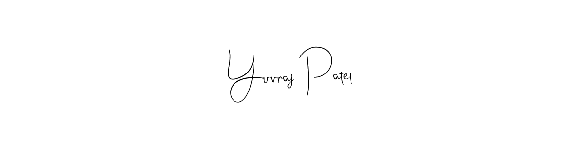 The best way (Andilay-7BmLP) to make a short signature is to pick only two or three words in your name. The name Yuvraj Patel include a total of six letters. For converting this name. Yuvraj Patel signature style 4 images and pictures png