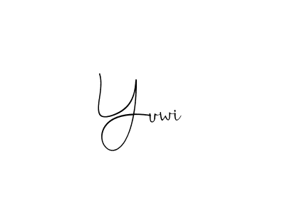 Make a beautiful signature design for name Yuwi. With this signature (Andilay-7BmLP) style, you can create a handwritten signature for free. Yuwi signature style 4 images and pictures png