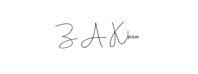 Also You can easily find your signature by using the search form. We will create Z A Khan name handwritten signature images for you free of cost using Andilay-7BmLP sign style. Z A Khan signature style 4 images and pictures png